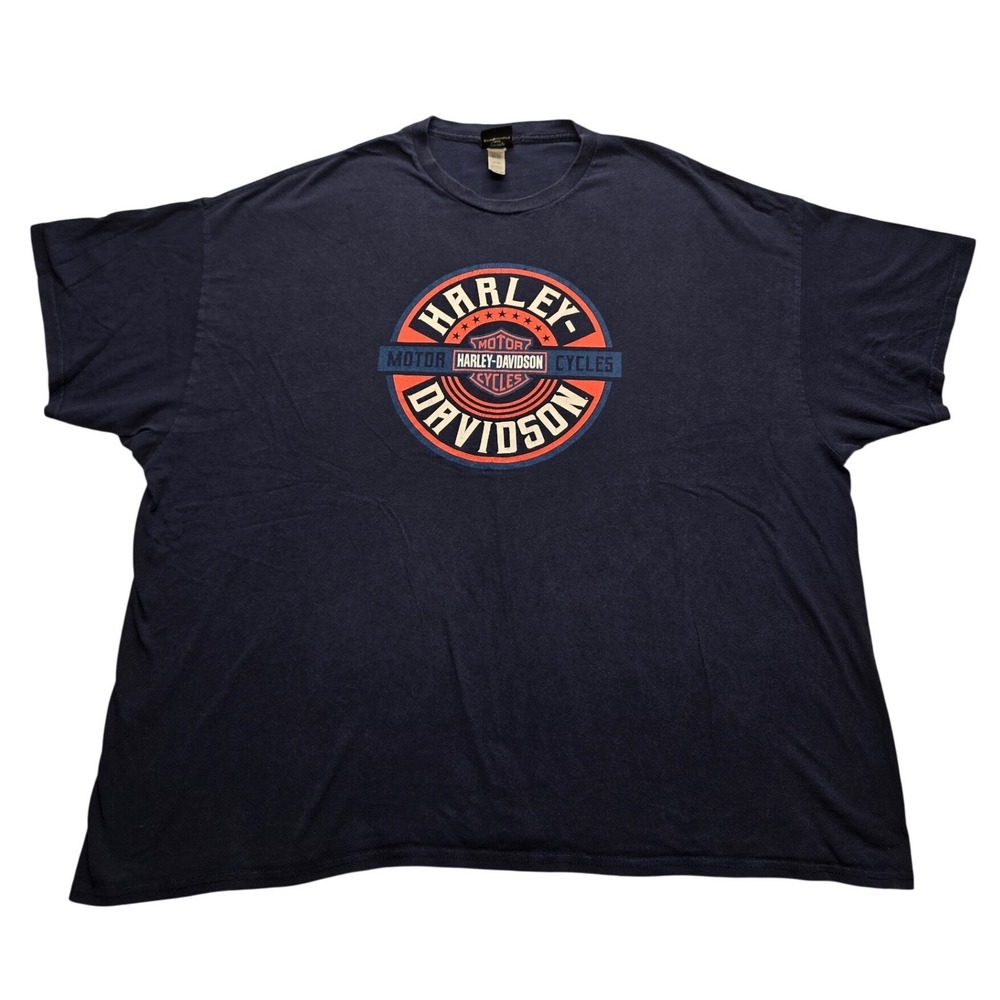 Harley Davidson Hawkeye Iowa Graphic T-Shirt Navy Blue Mens 4XL Skull